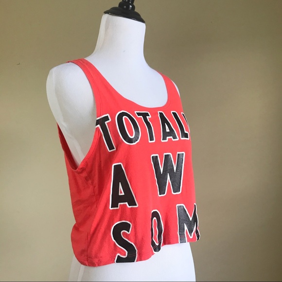 Forever21  Totally Awesome Graphic Crop Top Sz S - Picture 2 of 8